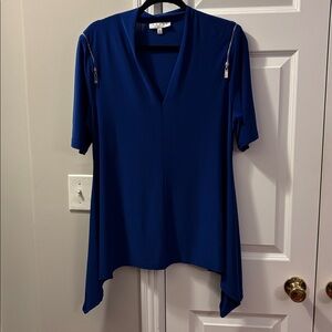 Chaus Royal Blue Asymmetrical Top very stretchy